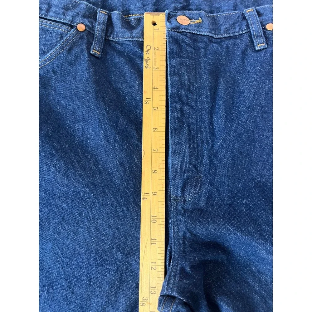 Wrangler 13MWZPW Cowboy Cut Jeans Mens 38x32 Blue Excellent Straight Leg Denim